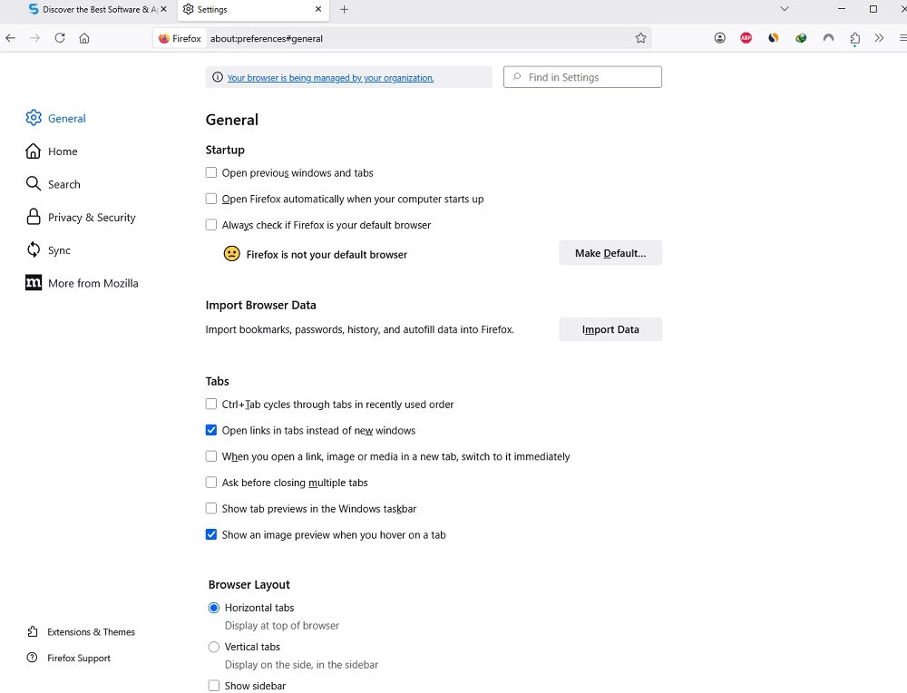 Mozilla Firefox — skærmbillede 1