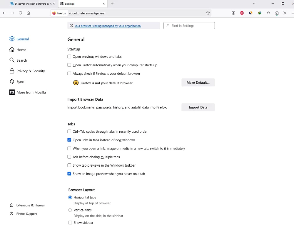 Mozilla Firefox — skærmbillede 2